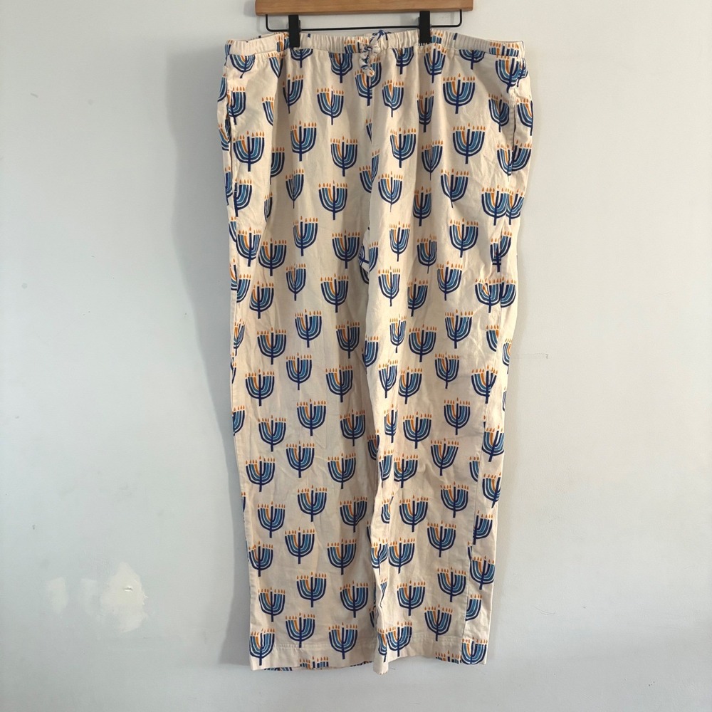 Hanna Andersson XXL Menorah Print‎ Cotton Pajama Pants Lounge Holiday XXL